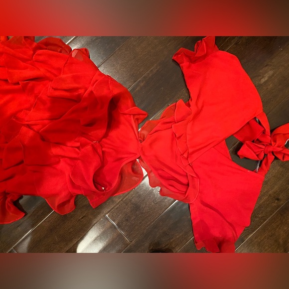 Red Marissa Maxi Ruffle Revolve x Fame & Partners! Valentine’s Day in stunner! - Picture 10 of 11